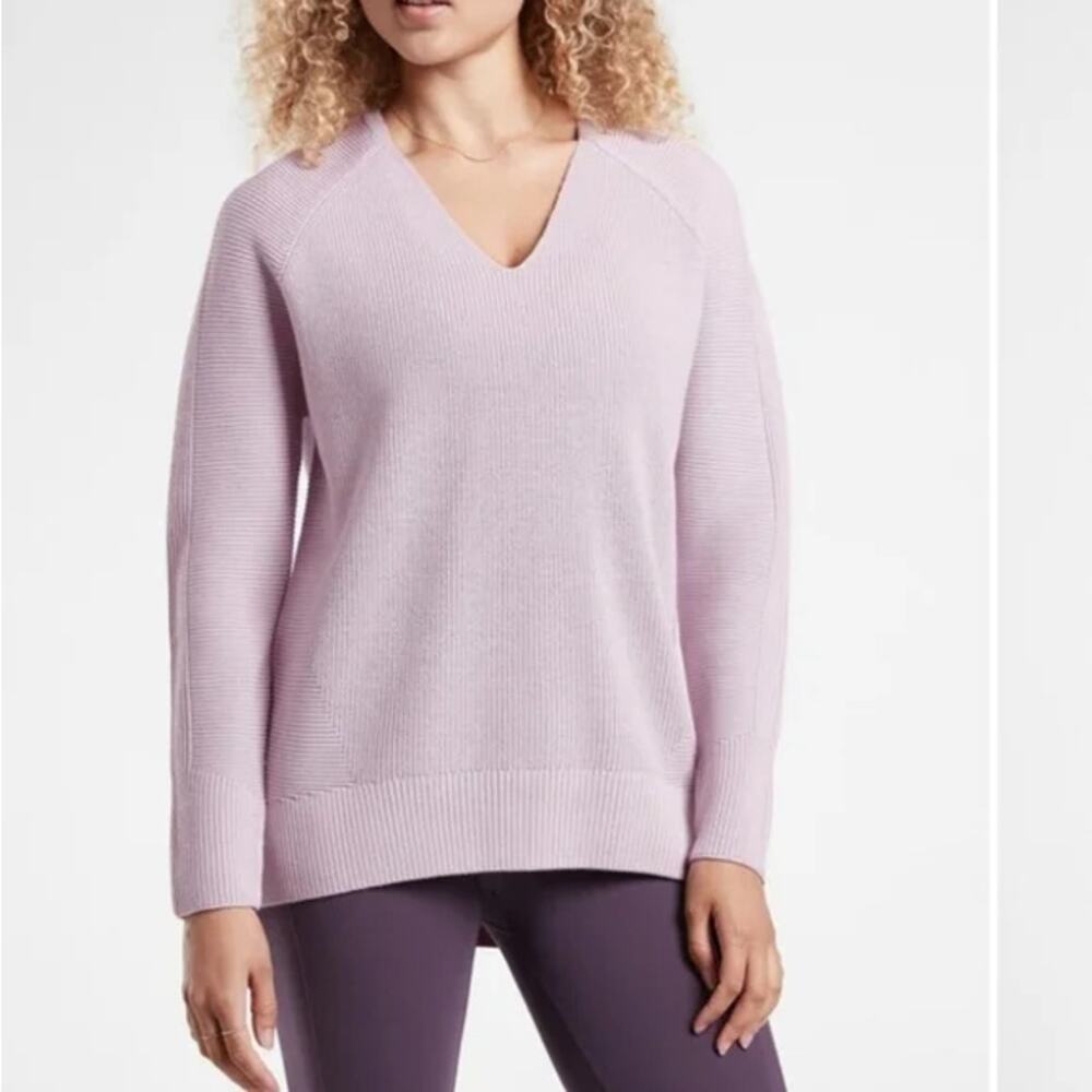 Athleta Hanover Merino Wool Sweater Light Purple Pullover Women's XS